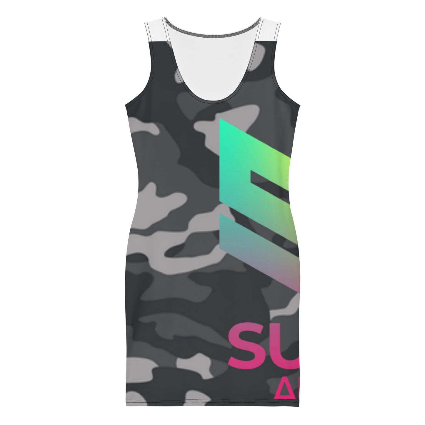 Superadonai SA Logo Army fatigue Bodycon dress