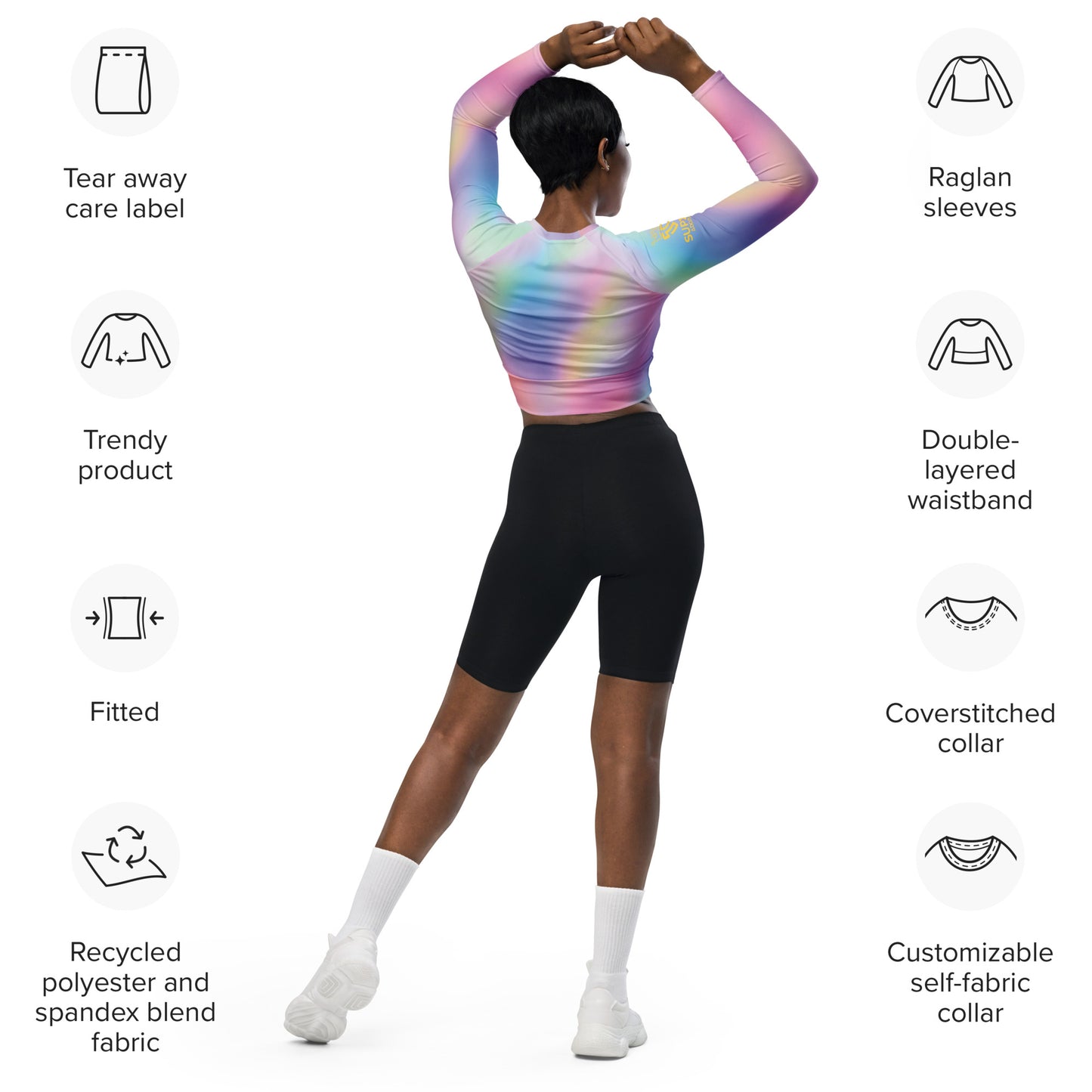 Superadonai SA Logo long-sleeve crop top