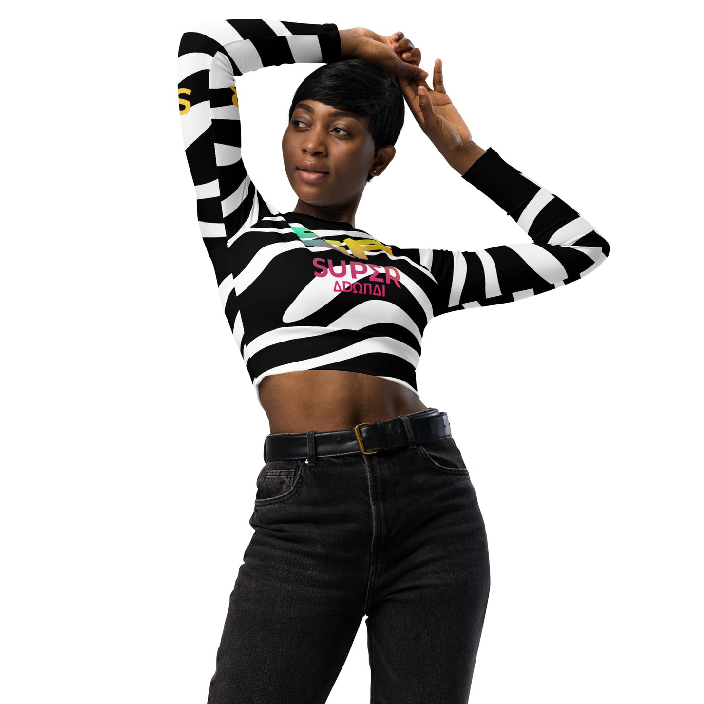 Superadonai SA Logo long-sleeve crop top