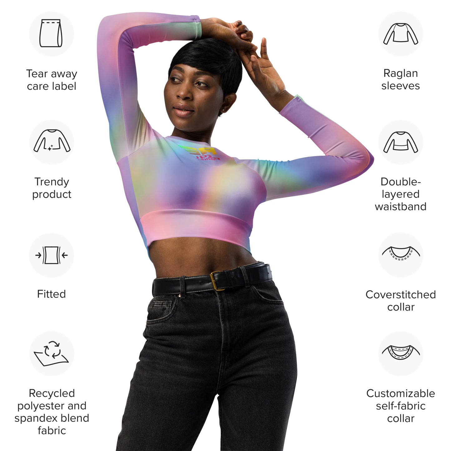 Superadonai SA Logo long-sleeve crop top
