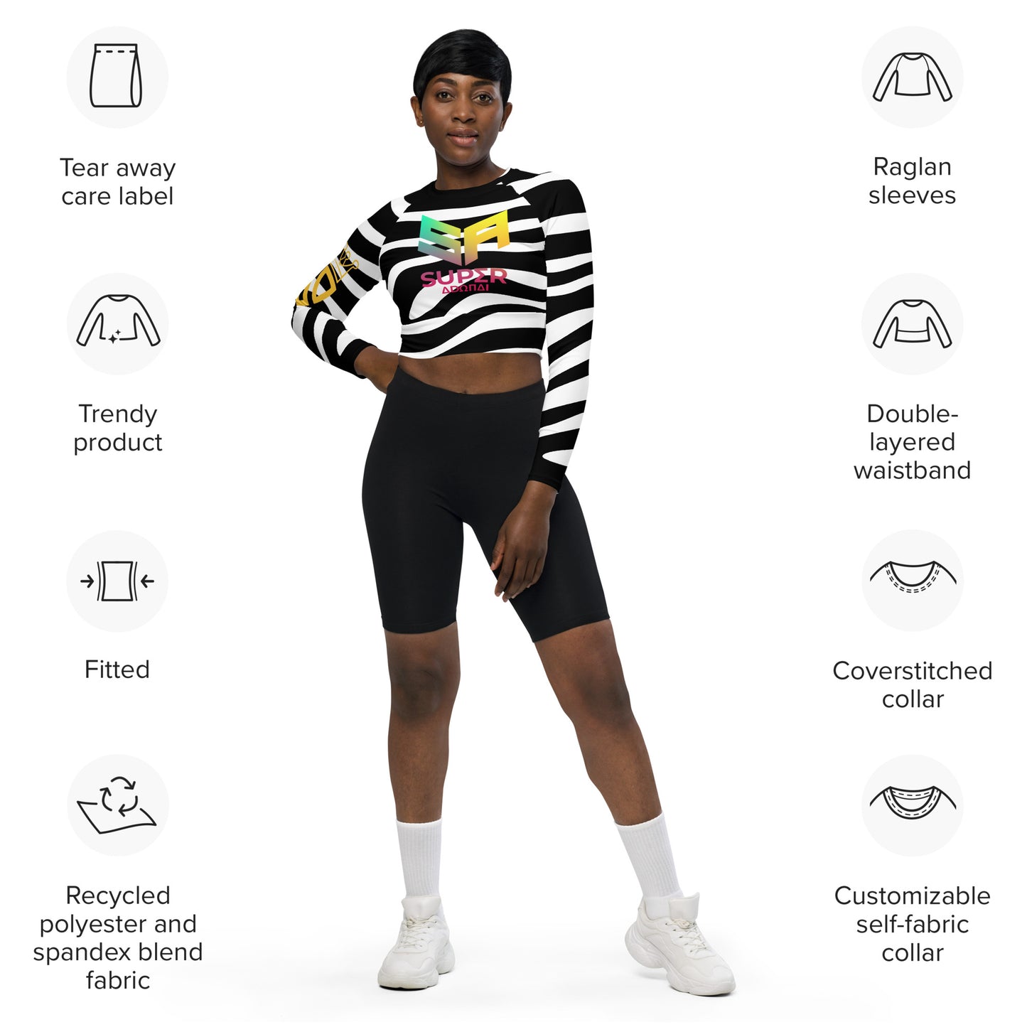 Superadonai SA Logo long-sleeve crop top