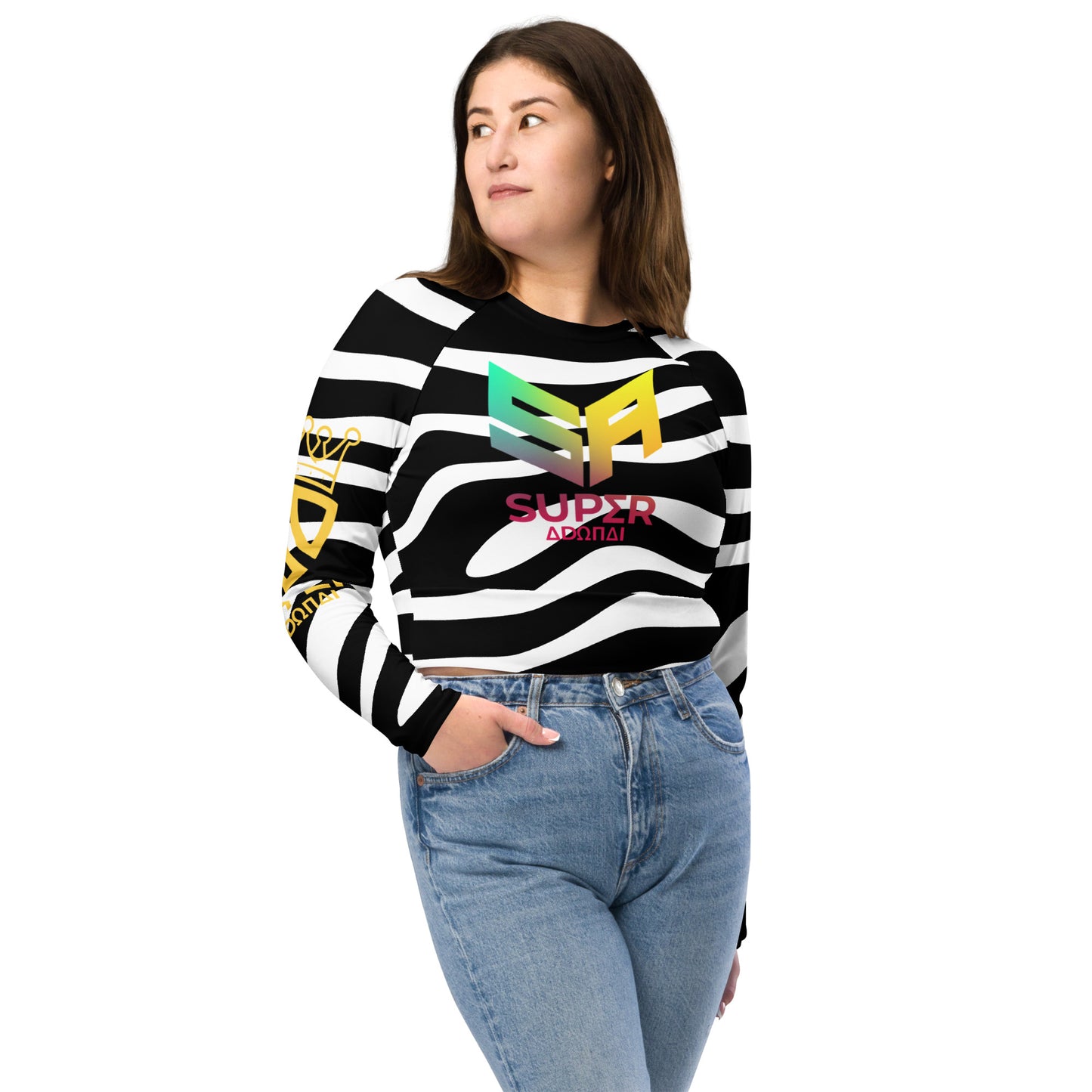 Superadonai SA Logo long-sleeve crop top