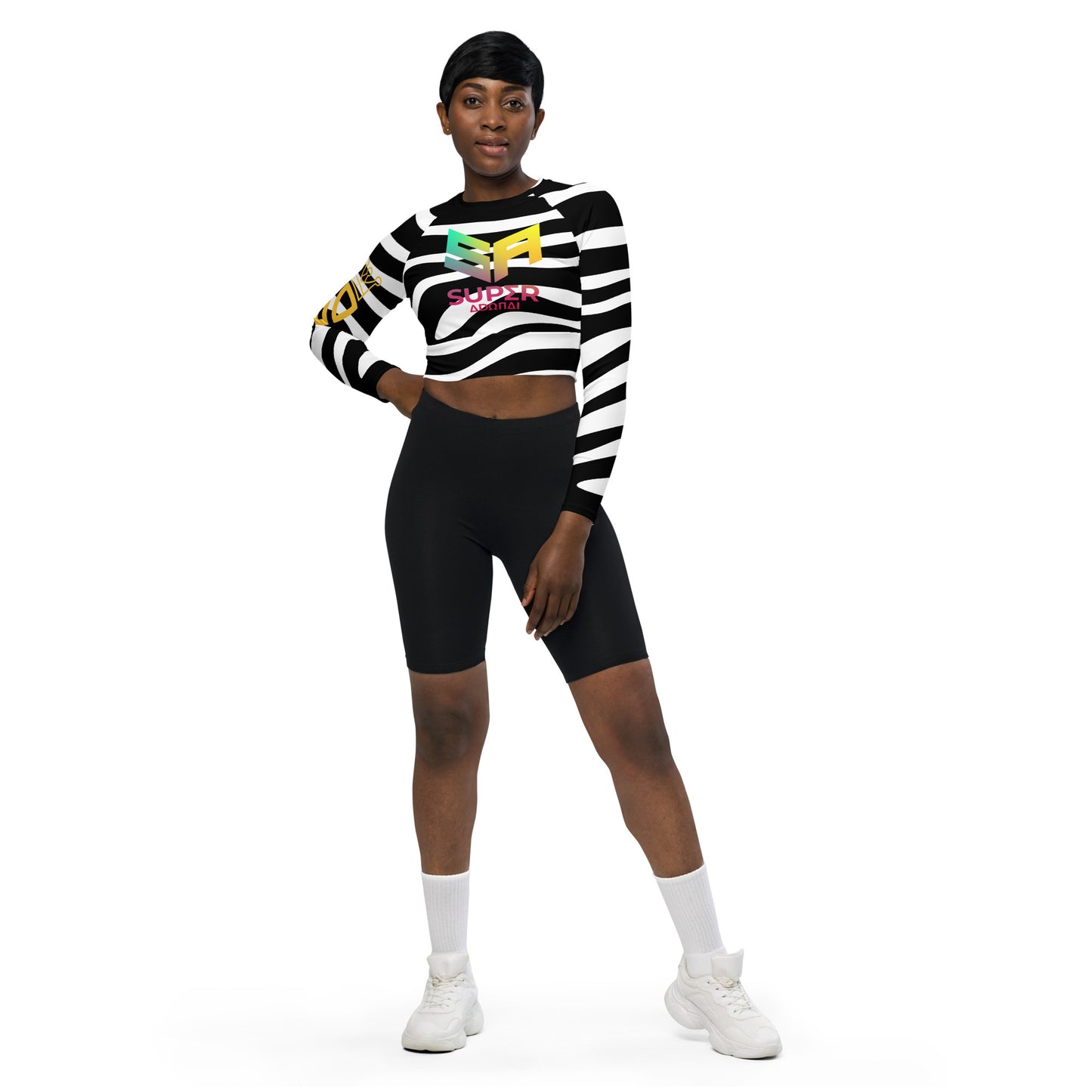 Superadonai SA Logo long-sleeve crop top