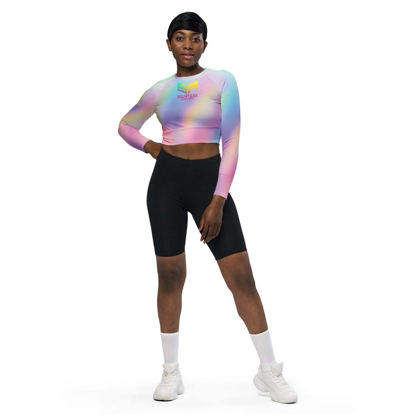 Superadonai SA Logo long-sleeve crop top