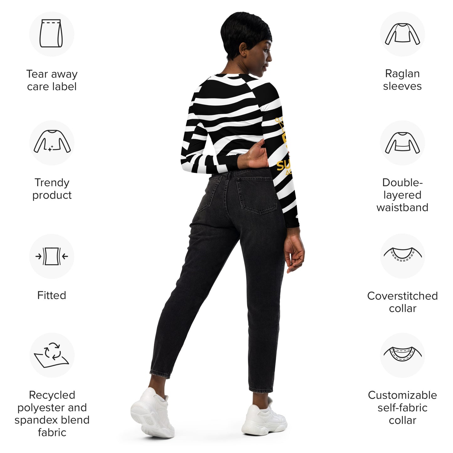 Superadonai SA Logo long-sleeve crop top