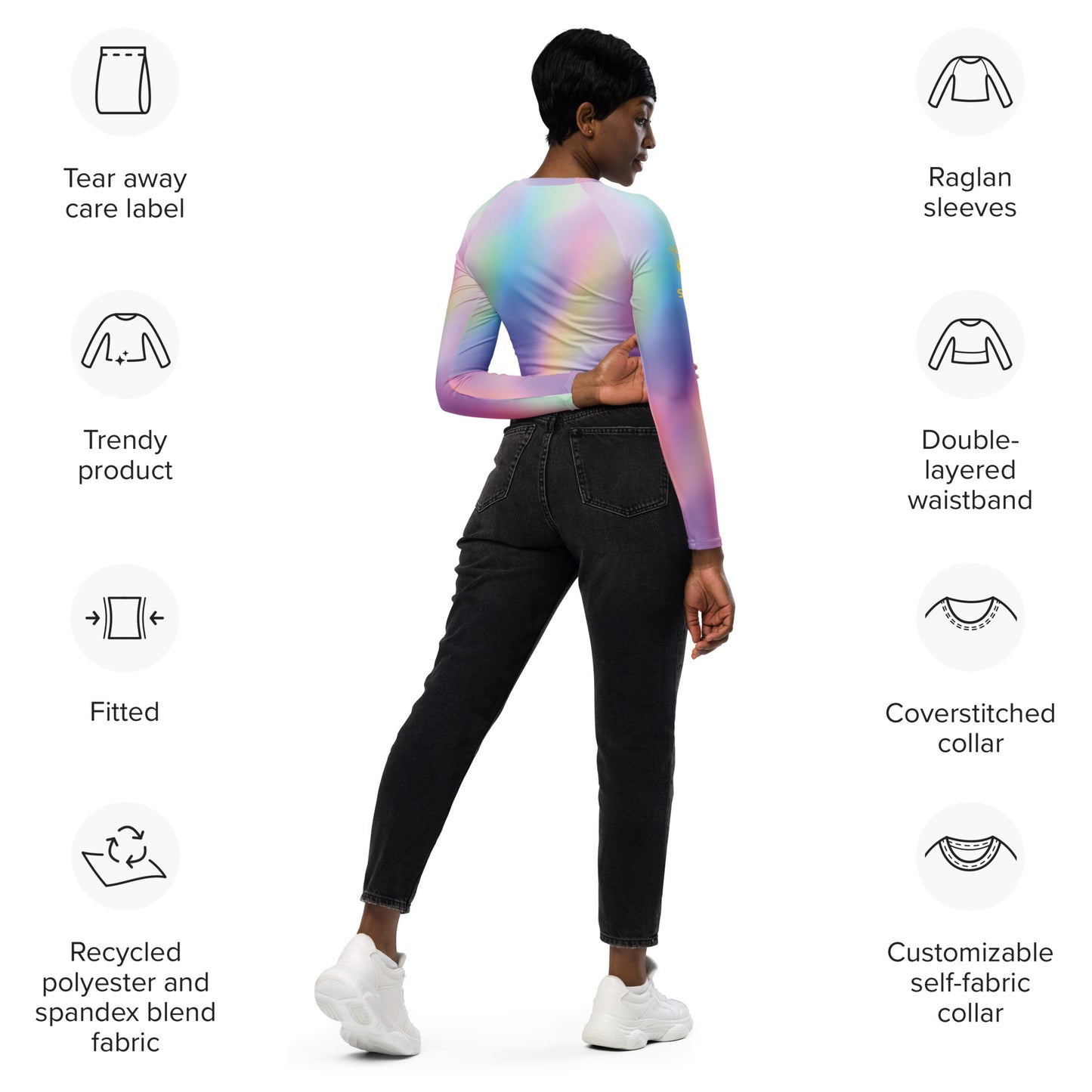 Superadonai SA Logo long-sleeve crop top