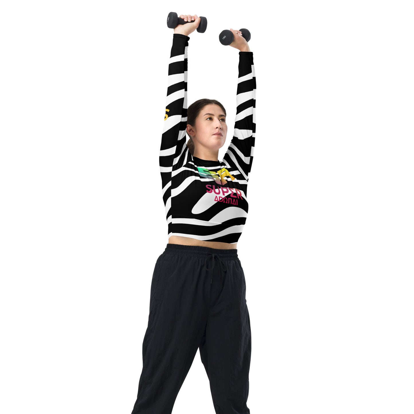 Superadonai SA Logo long-sleeve crop top