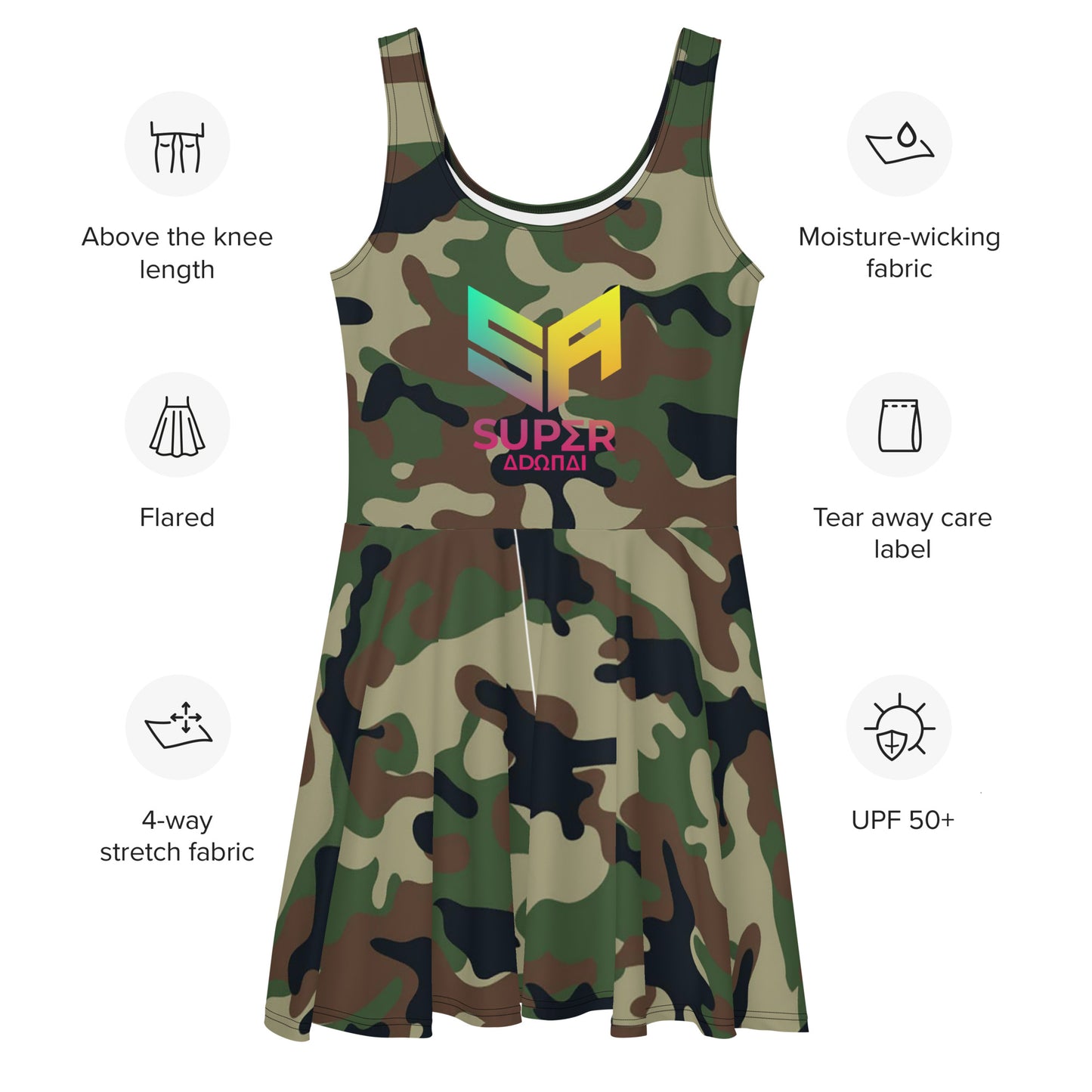 Superadonai Army fatigue Skater Dress