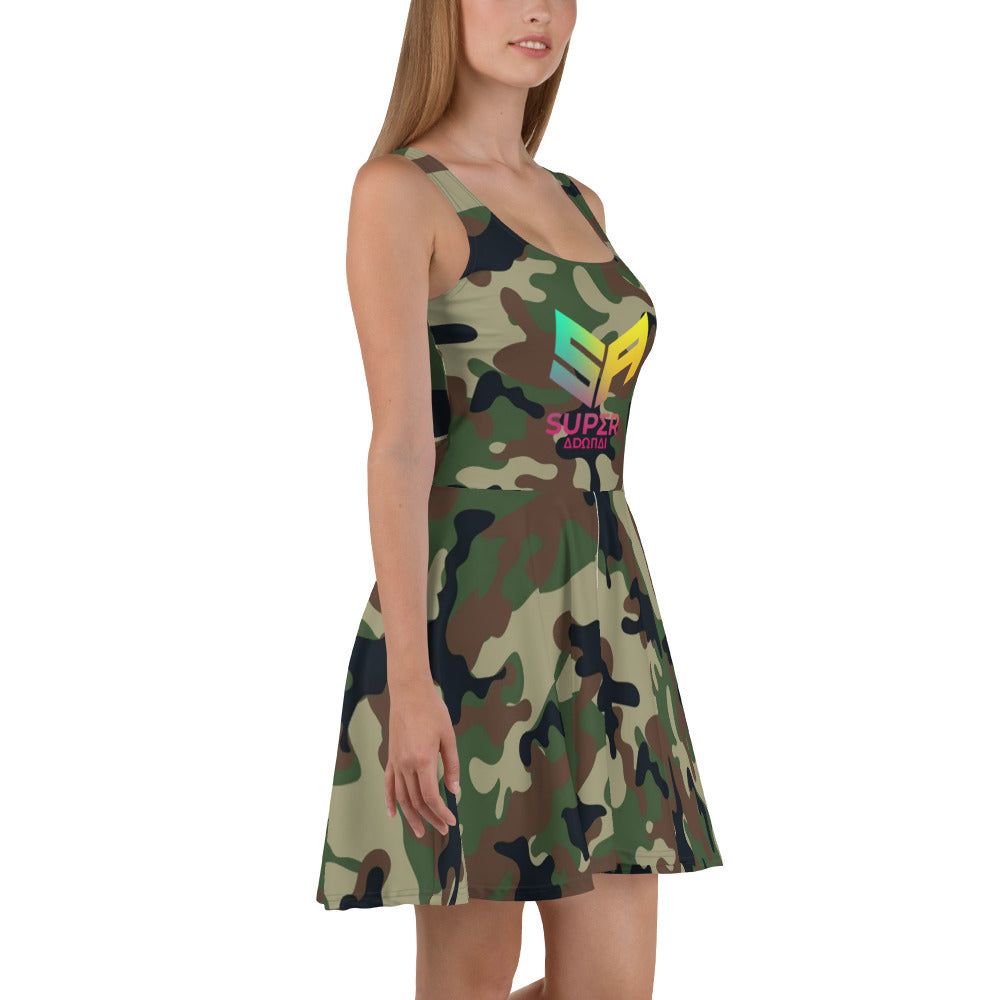 Superadonai Army fatigue Skater Dress