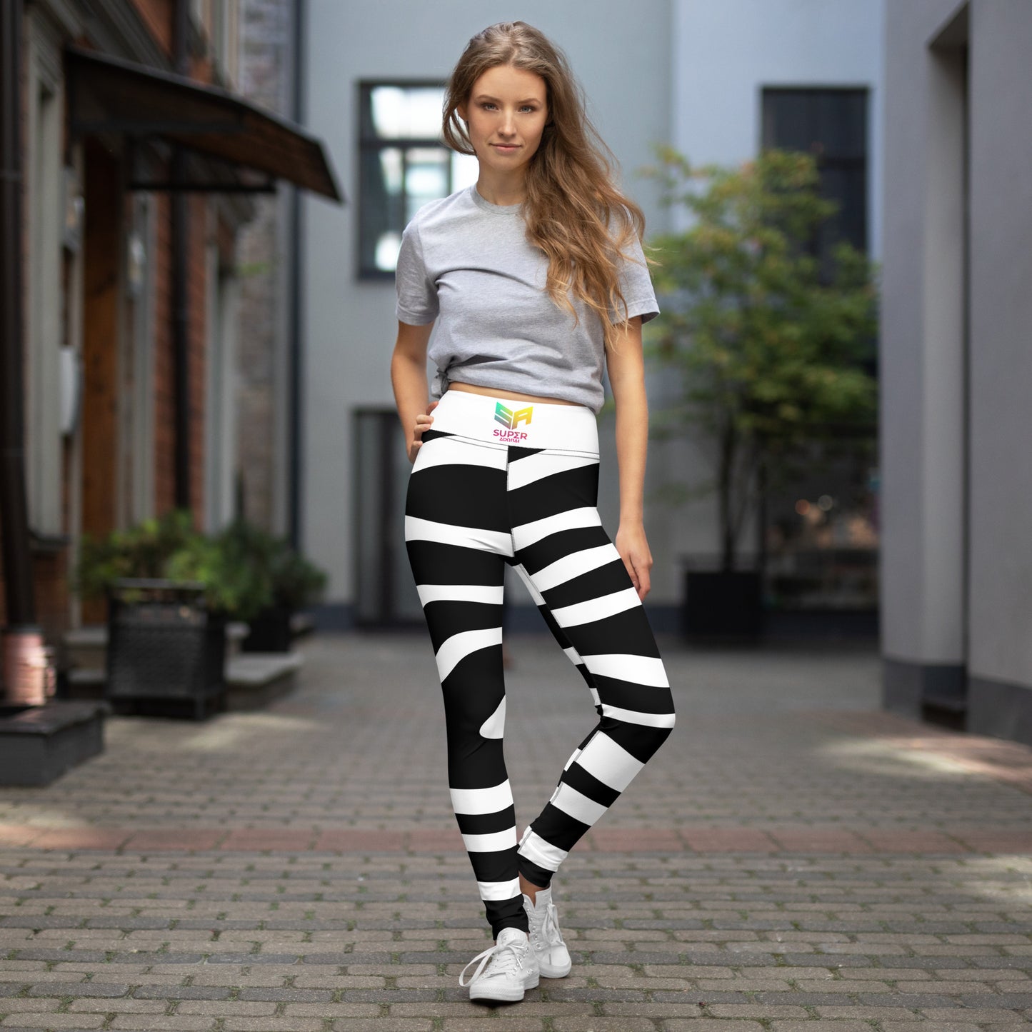 Superadonai SA Zebra print Yoga Leggings