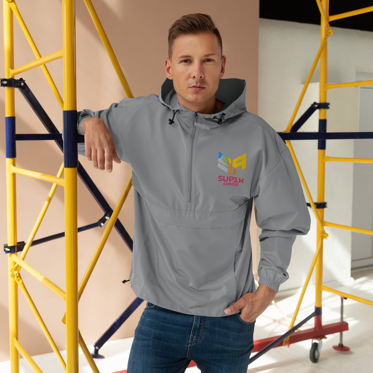 Superadonai Embroidered Champion Packable Jacket