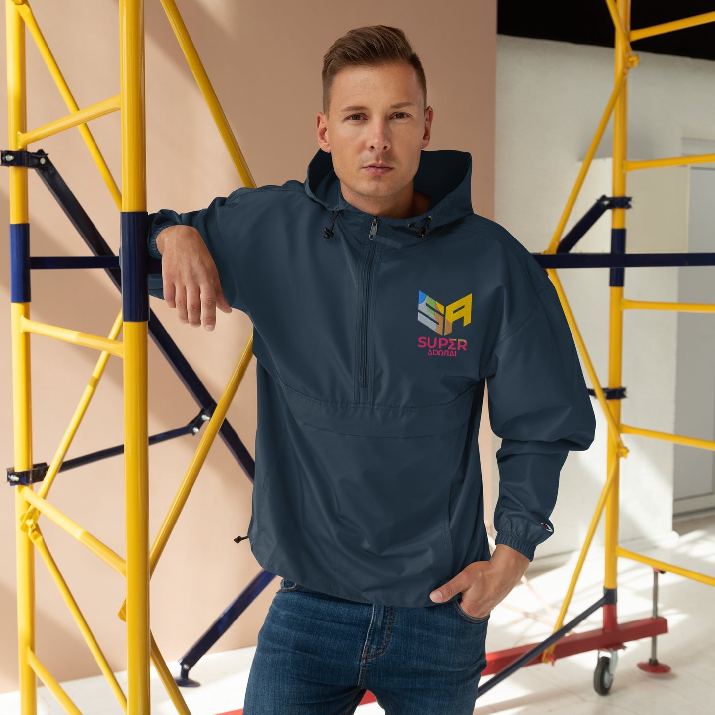 Superadonai Embroidered Champion Packable Jacket