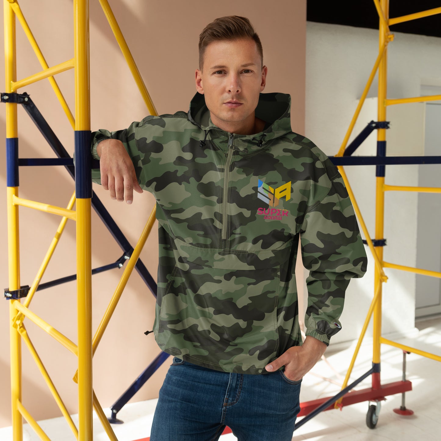 Superadonai Embroidered Champion Packable Jacket