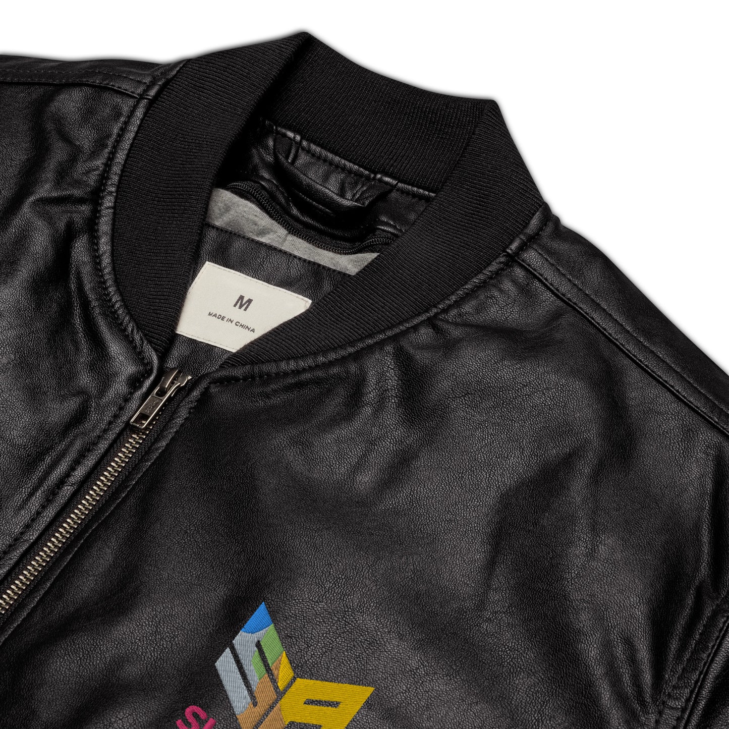 Superadonai SA Logo Leather Bomber Jacket