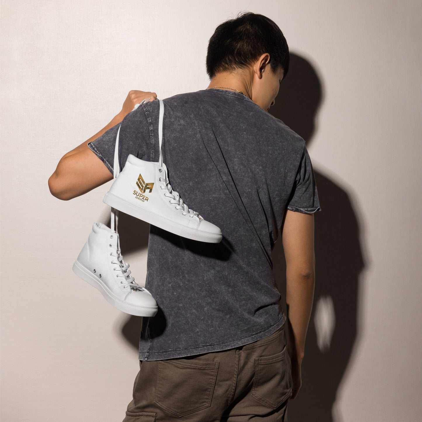 Superadonai SA Logo Men’s high top canvas shoes