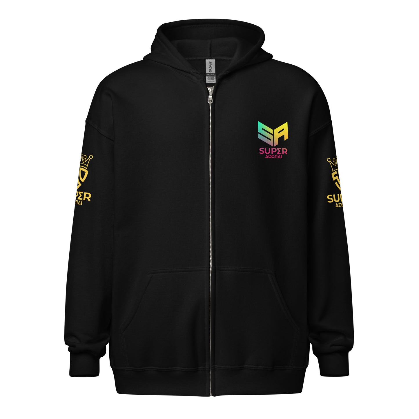 Superadonai SA Logo heavy blend zip hoodie