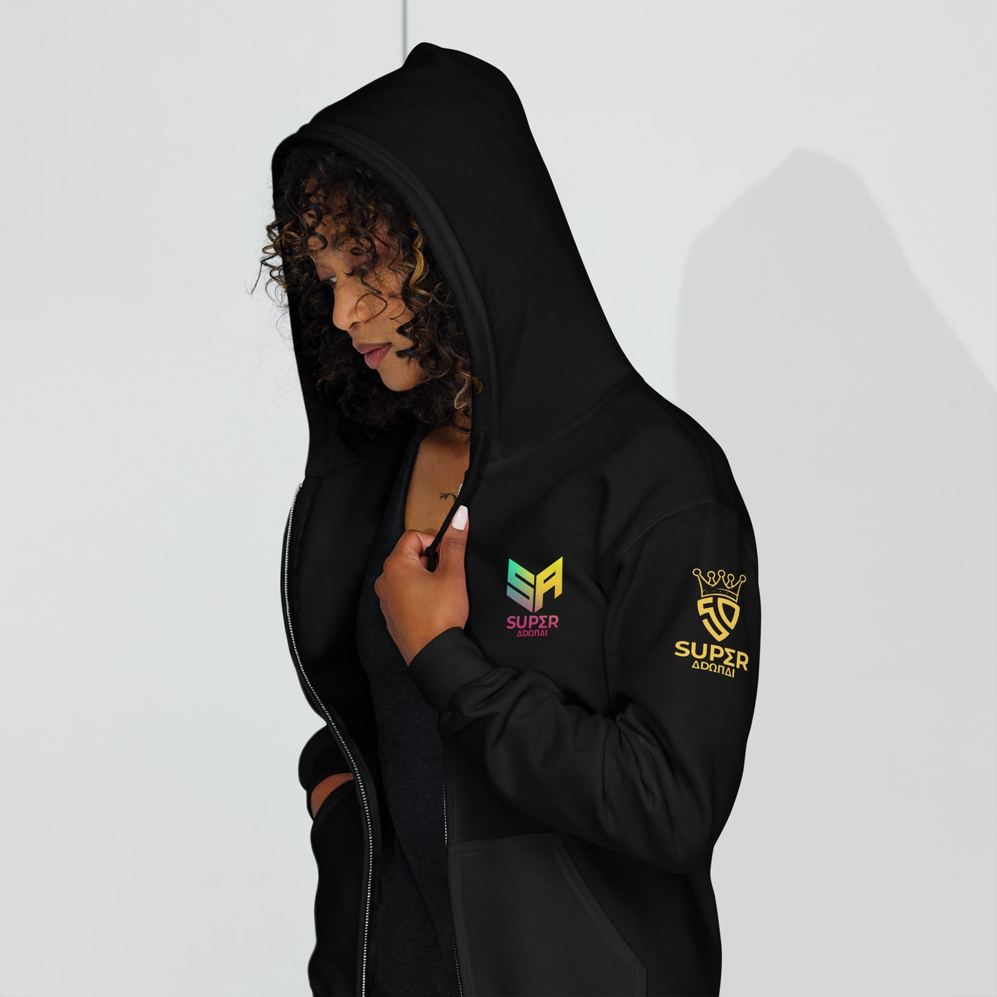 Superadonai SA Logo heavy blend zip hoodie