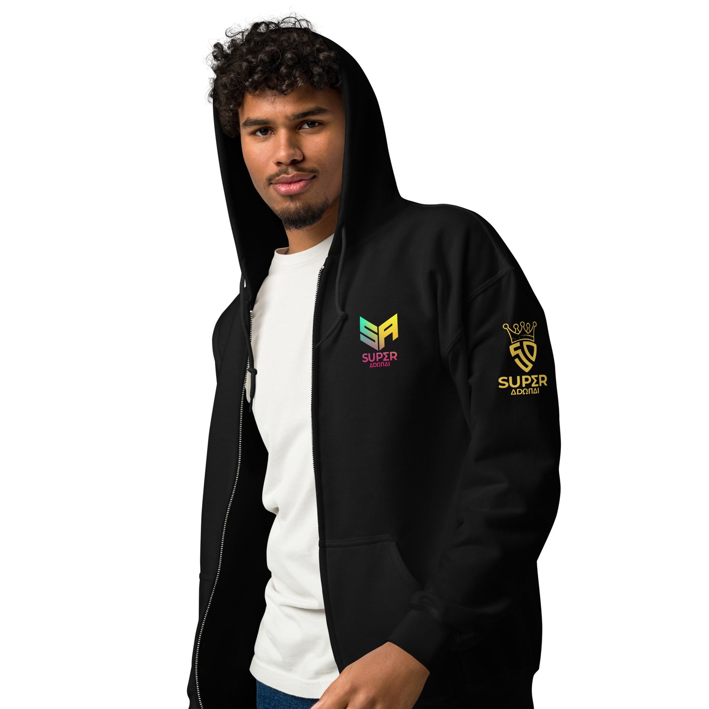 Superadonai SA Logo heavy blend zip hoodie