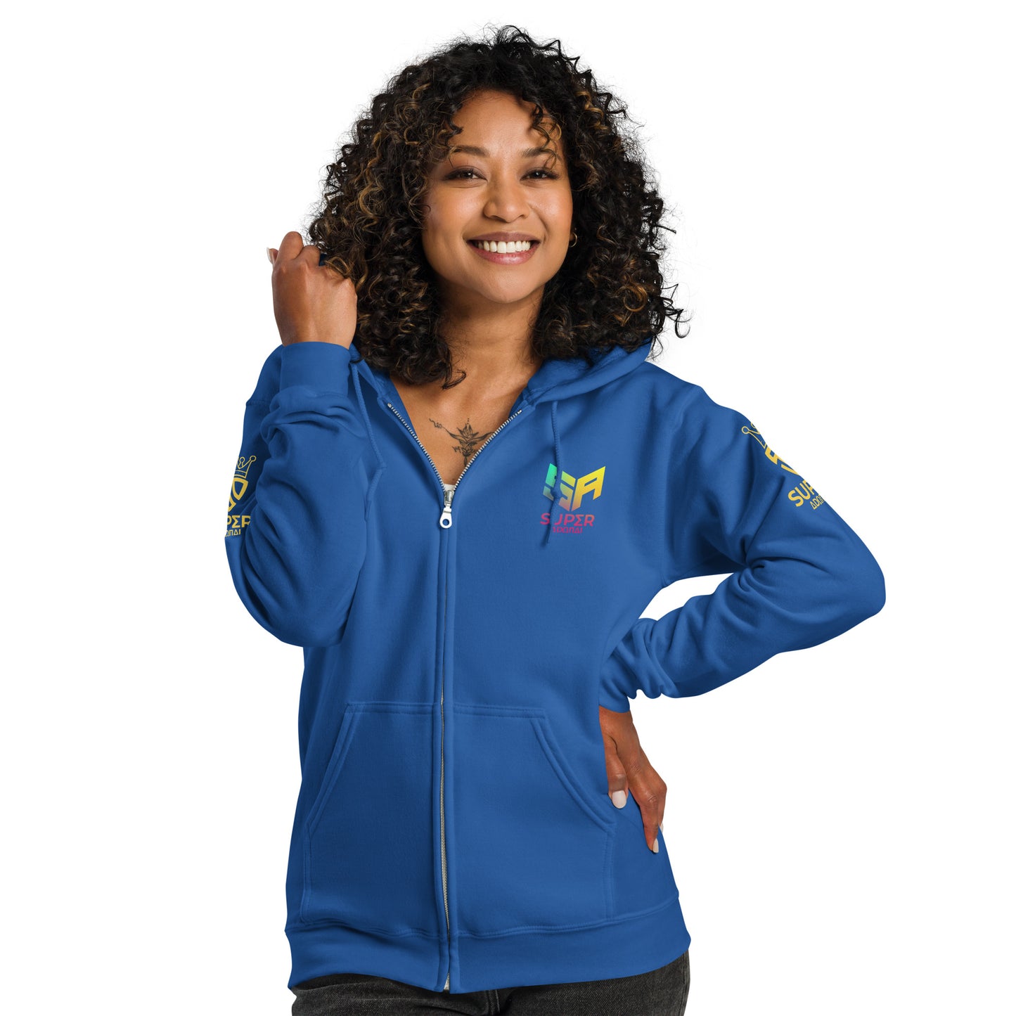 Superadonai SA Logo heavy blend zip hoodie