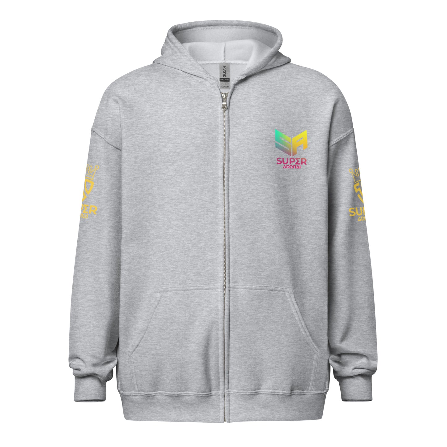 Superadonai SA Logo heavy blend zip hoodie