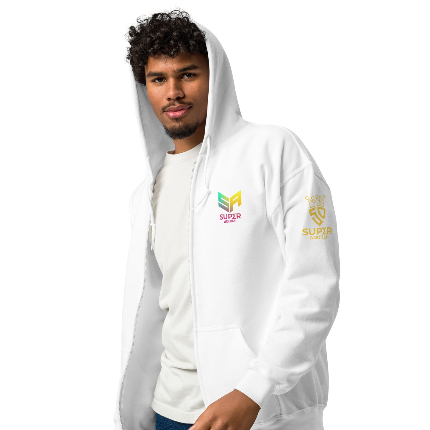 Superadonai SA Logo heavy blend zip hoodie