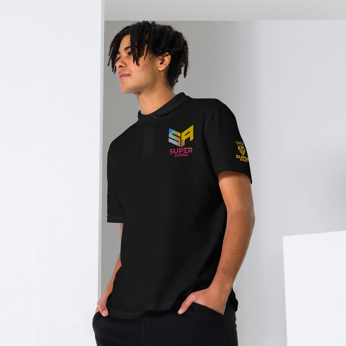 Superadonai SA Logo unisex pique polo shirt