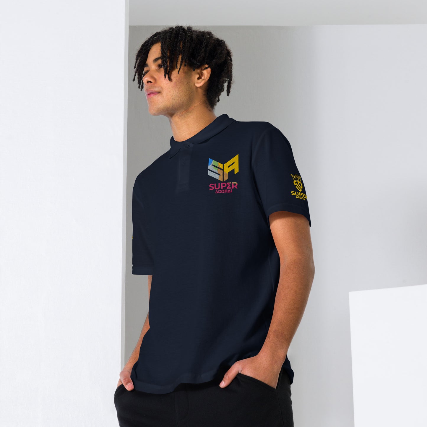 Superadonai SA Logo unisex pique polo shirt