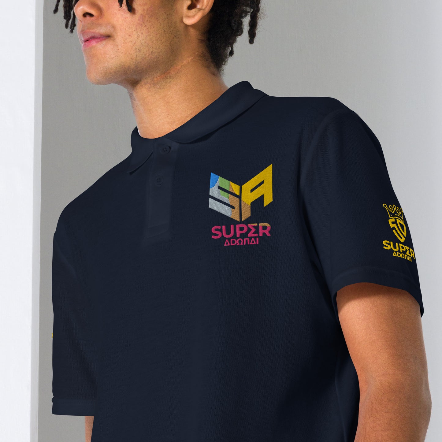 Superadonai SA Logo unisex pique polo shirt