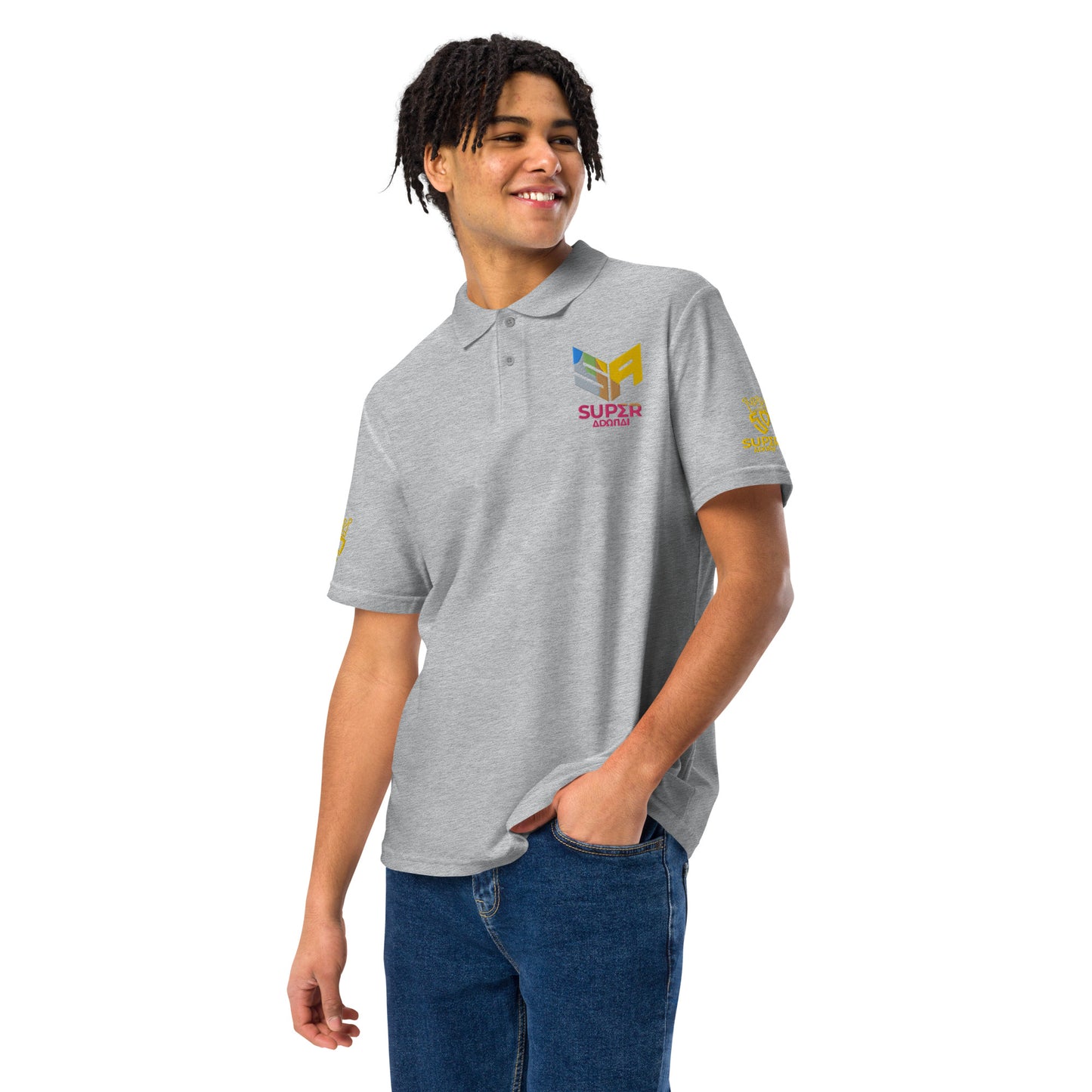 Superadonai SA Logo unisex pique polo shirt