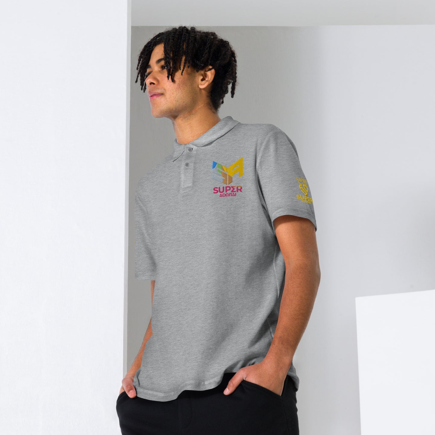 Superadonai SA Logo unisex pique polo shirt