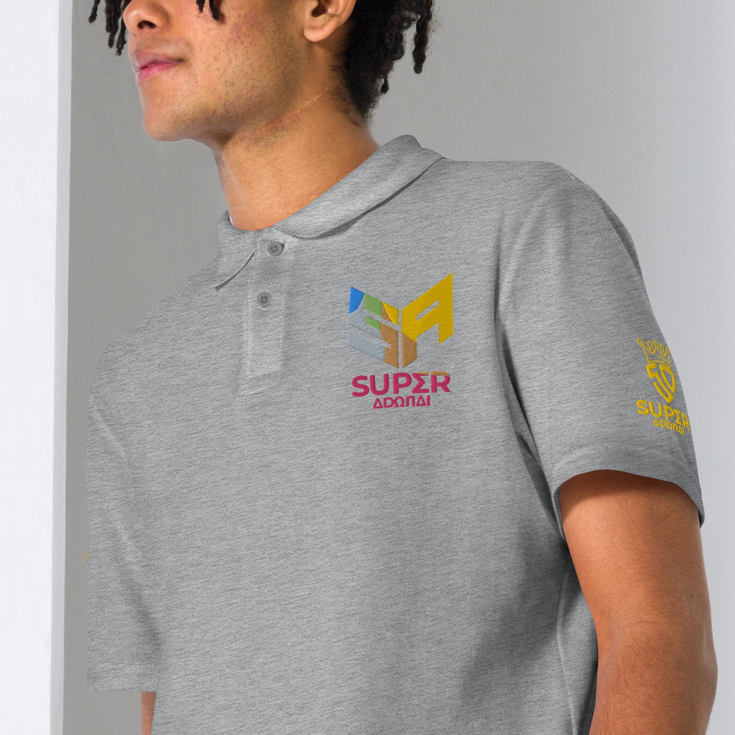 Superadonai SA Logo unisex pique polo shirt