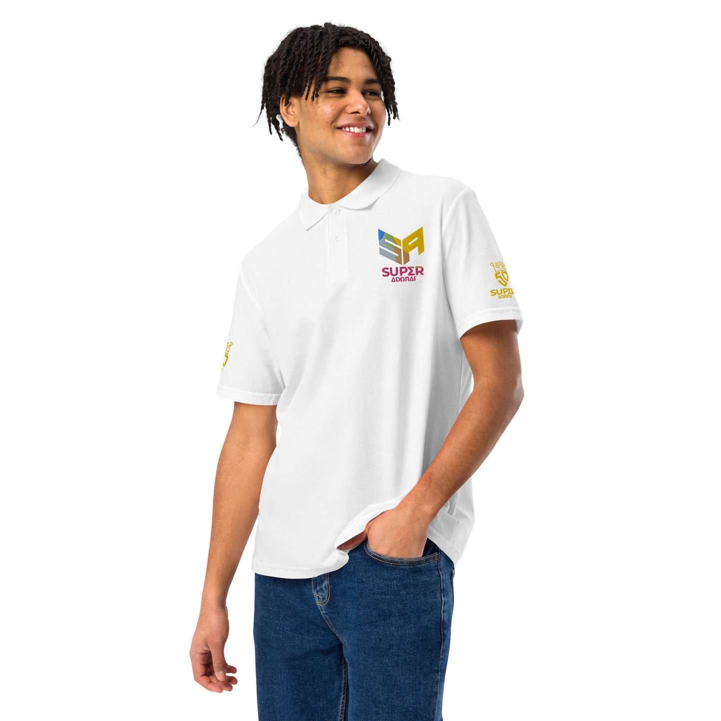 Superadonai SA Logo unisex pique polo shirt