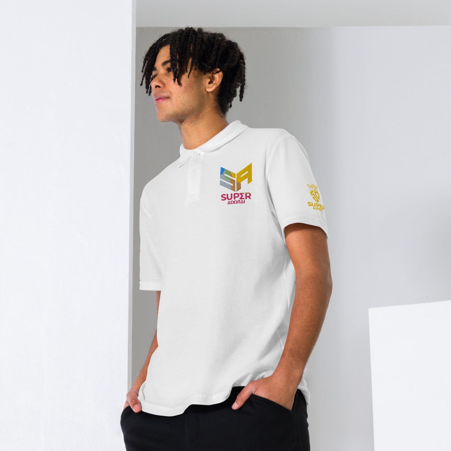 Superadonai SA Logo unisex pique polo shirt