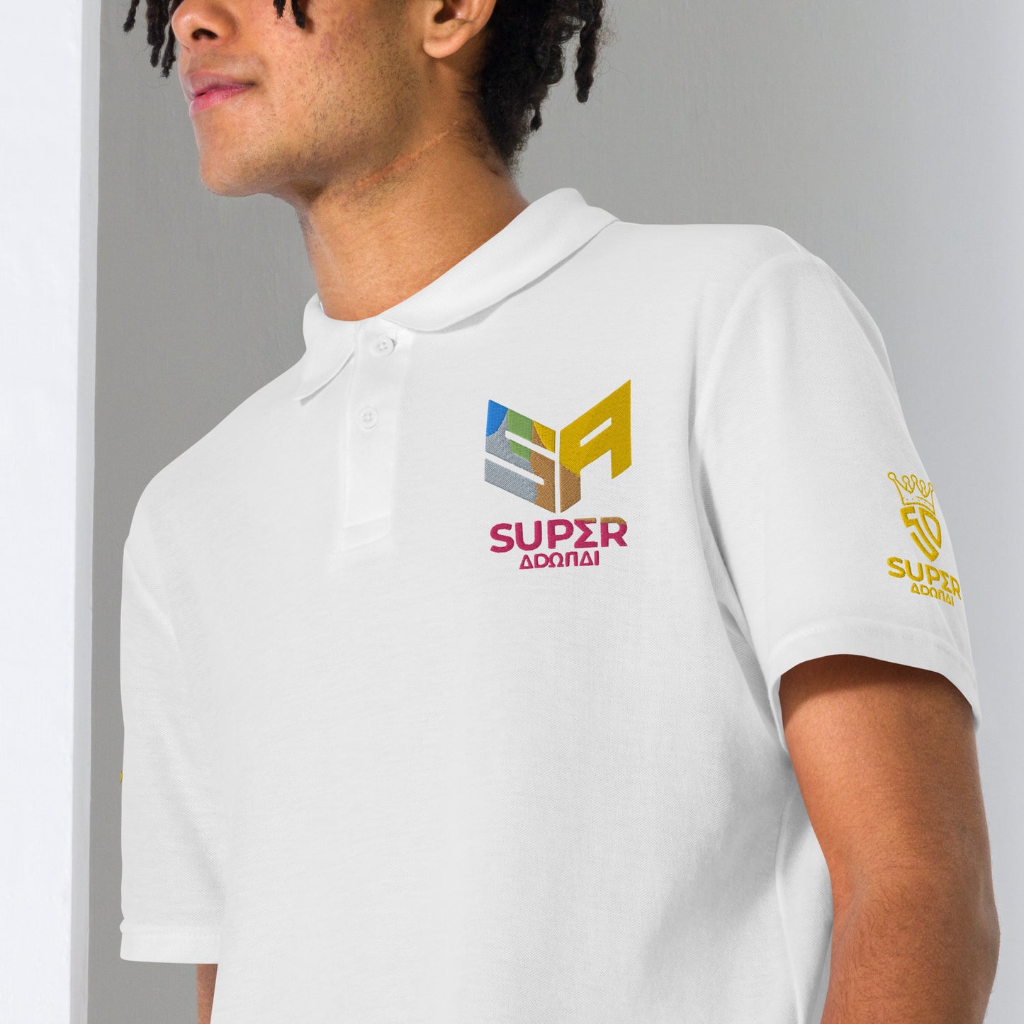 Superadonai SA Logo unisex pique polo shirt
