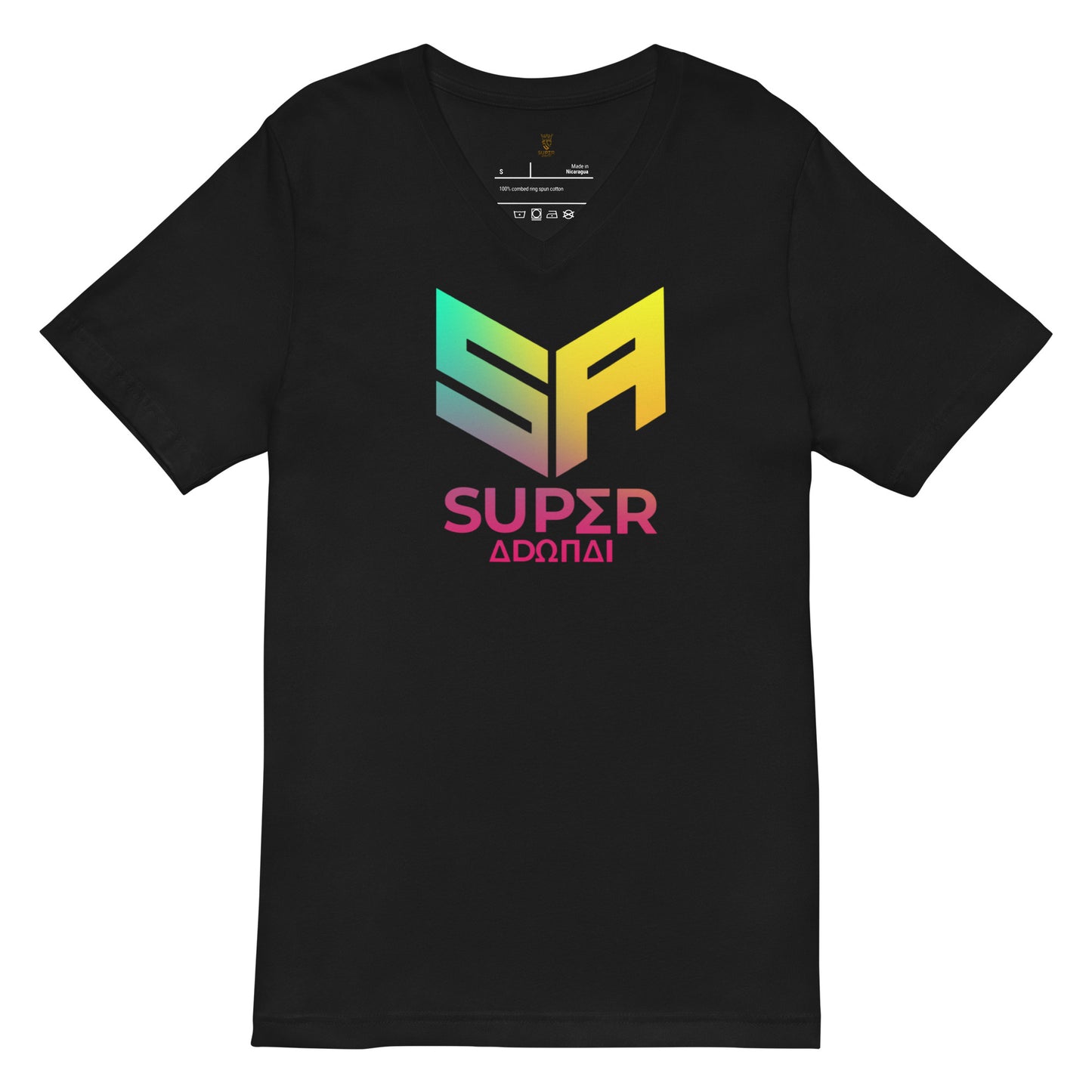 Superadonai SA logo Short Sleeve V-Neck T-Shirt