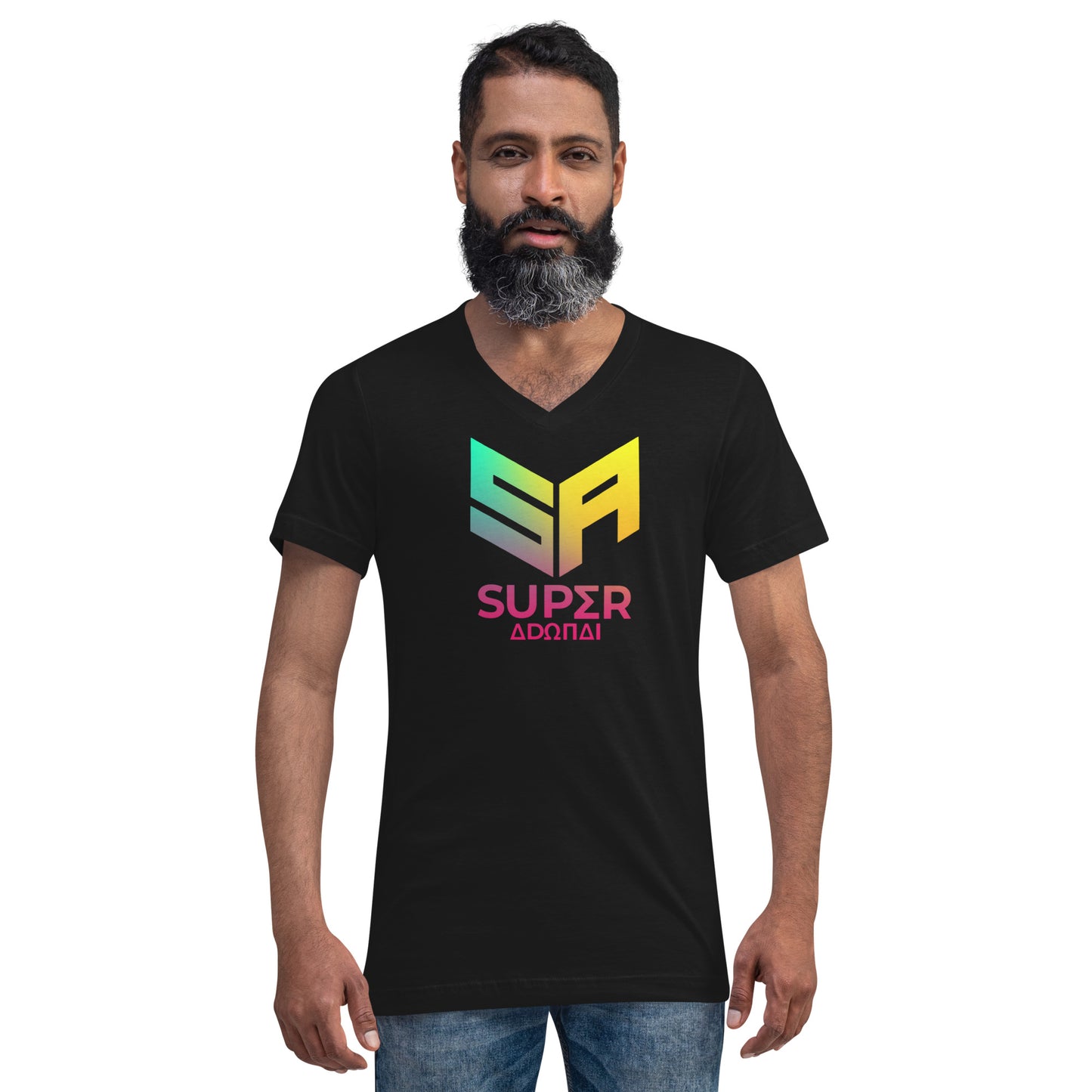 Superadonai SA logo Short Sleeve V-Neck T-Shirt