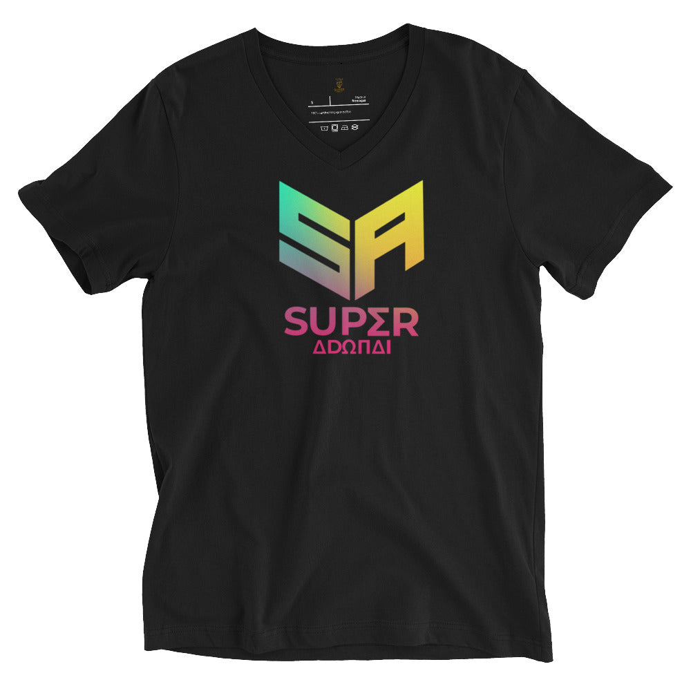 Superadonai SA logo Short Sleeve V-Neck T-Shirt