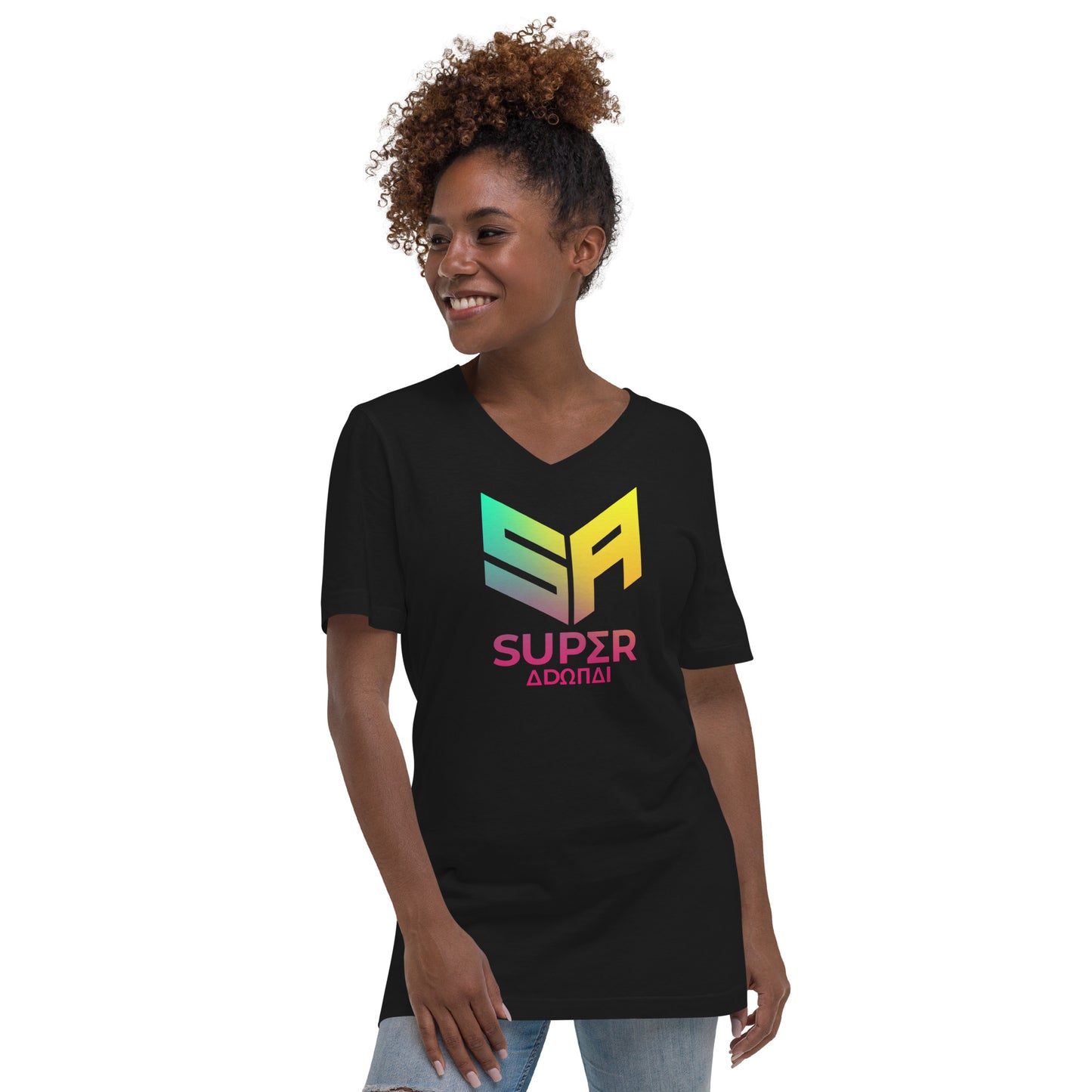 Superadonai SA logo Short Sleeve V-Neck T-Shirt
