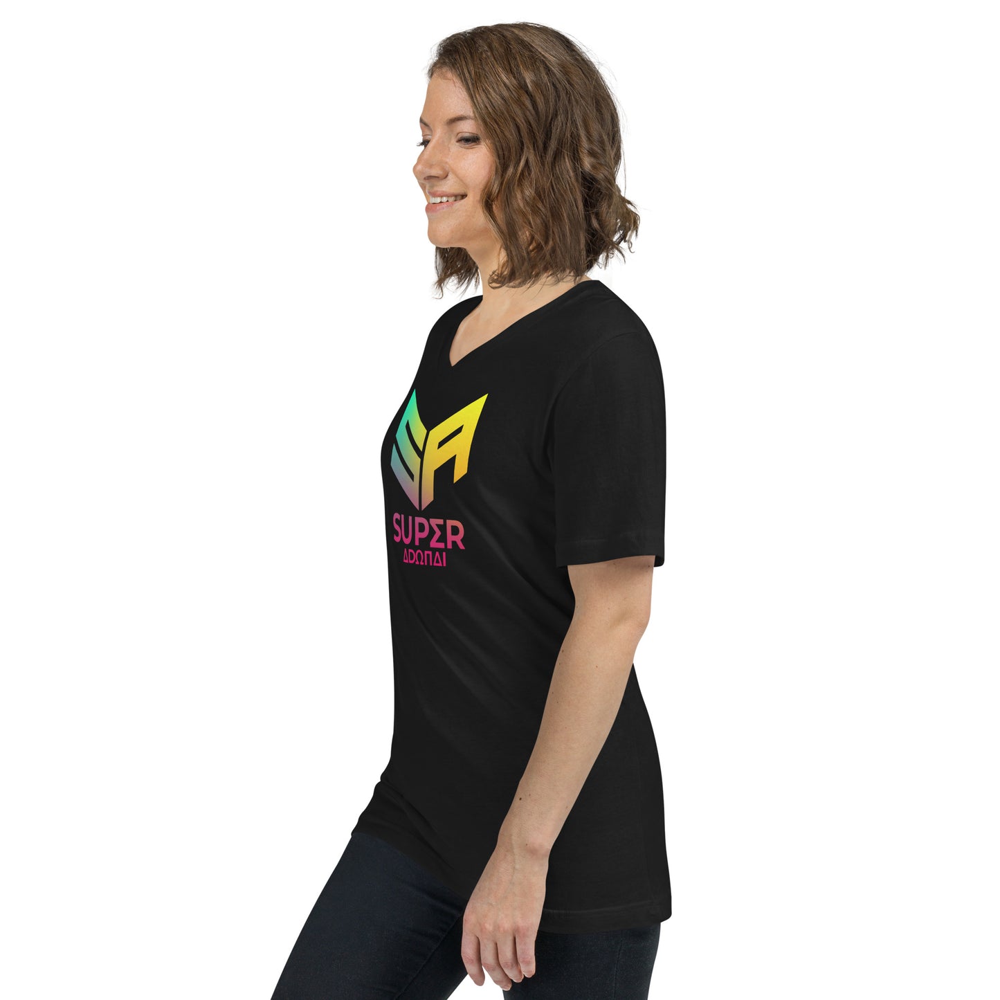 Superadonai SA logo Short Sleeve V-Neck T-Shirt